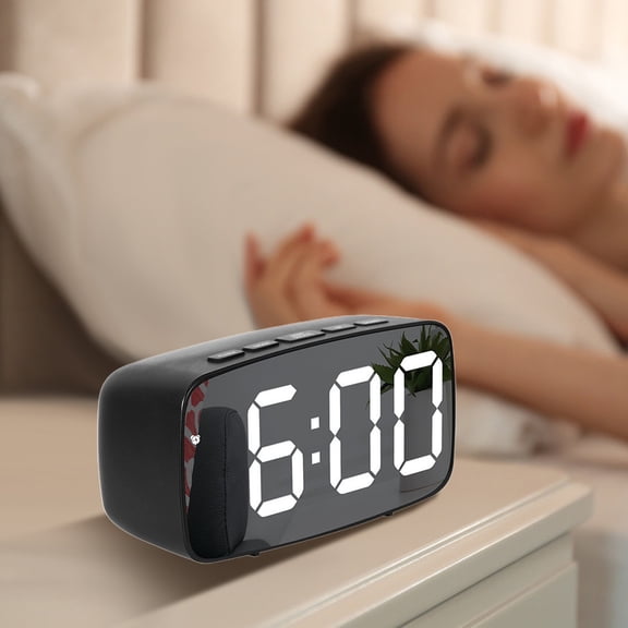 TechToyHub LED Digital Alarm Clock, Stereo Display for Bedroom, Snooze with Temperature, 4.7x2.4x1.6in for 12/24H Switching