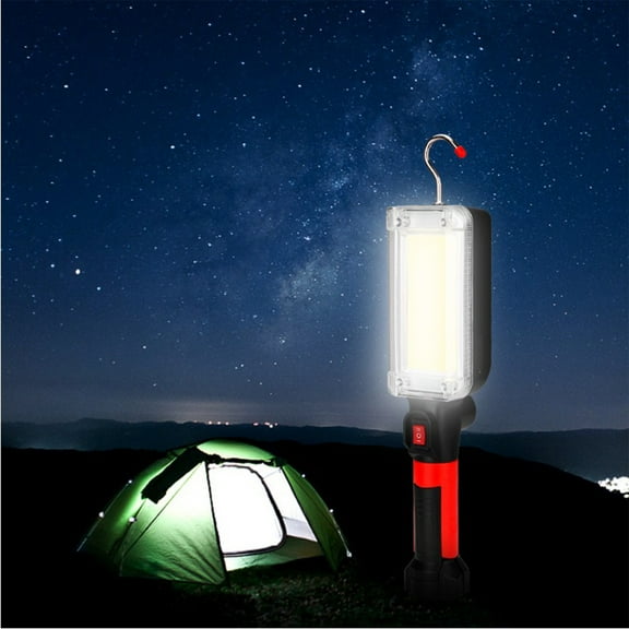 TechToyHub LED Work Light Outdoor Portable Magnetic Flashlight 13.3x2.6x2.1in Rechargeable 16 Angle Adjustable Light with Hanging Hook USB Charging High Brightness Lamp for Car Maintenance