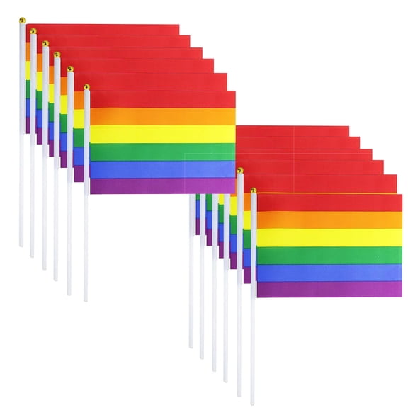TechToyHub LGBT Hand Waving Flags, Set of 12, Polyester Material, Flag Size 8.3in x 5.6in, for Festival and Pride Events, Exquisite Design