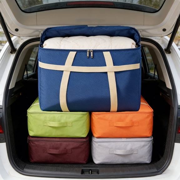 TechToyHub Large Travel Bag Extra Large Storage Bag Non Woven Fabric Waterproof Heavy Duty Travel Bag with Reinforced Handles Foldable Reusable Moving Bag for Blankets Clothes Storage
