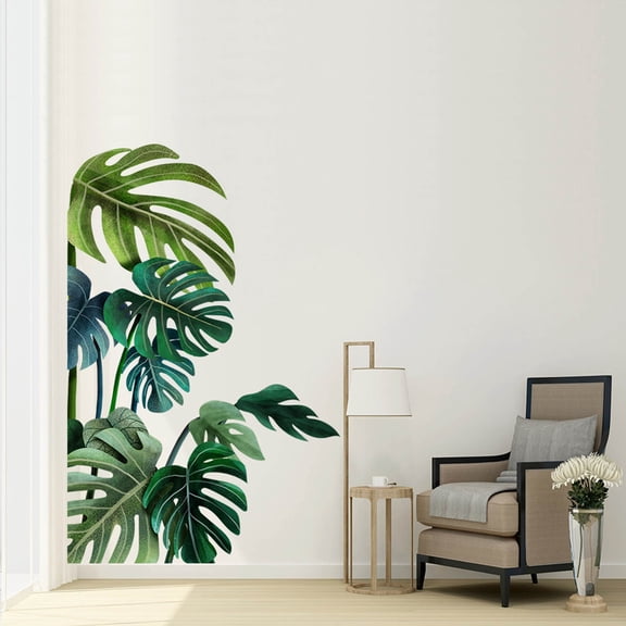 TechToyHub Leaf Turtle Back Decorative Wall Stickers, Living Room Bedroom Children's Room Decor, PVC Material, Adhesive Waterproof, Flexible Splicing Decoration, Tropical Design, Easy Installation
