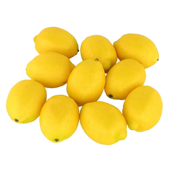TechToyHub Lifelike Simulation Yellow Lemon, 10pcs Set, Foam Material, 2.6in Diameter, for Home Kitchen Party Decoration, Fake Fruit