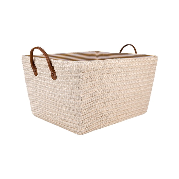 Linen Household Clothes Storage Basket, Japanese Dirty Laundry Hamper, for Toy and Snacks, Foldable with 17.7 x 13.8 x 9.8 in Size