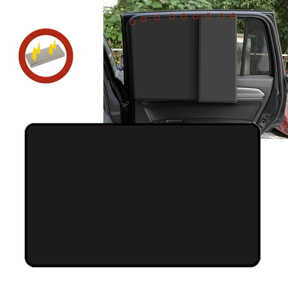 TechToyHub Magnetic Car Sun Shade, Full Blackout Car Window Curtain, 10 Strong Magnets, Summer UV Protection, Sun Blocking Automotive Window Cover for Privacy & Sun Protection