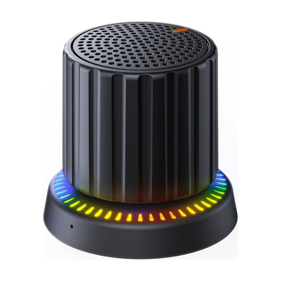 TechToyHub Magnetic Knob Bluetooth Speaker, 2.7 x 2.6 in Compact Waterproof Stereo Speaker with Colorful Light and Built In Mic, Magnetic Mount Design for Metal Surface, Splash Proof Portable