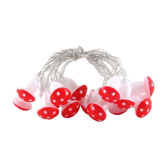 TechToyHub Mushroom String Lights 5FT 10 LED Battery Operated Fairy Light for Bedroom Garden Dorm Party Decoration
