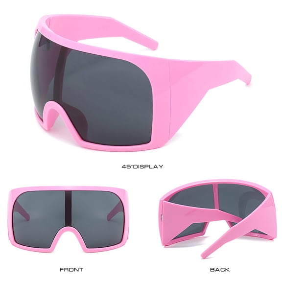 TechToyHub Oversized Surround Sunglasses for Outdoor Sports, UV400 Protection with Super Wide Angle Lens, Lightweight PC Frame Fits Over Prescription Glasses, Futuristic Style for Summer