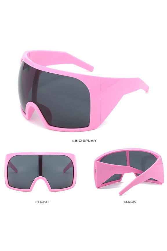 Oversized Surround Sunglasses for Outdoor Sports, UV400 Protection with Super Wide Angle Lens, Lightweight PC Frame Fits Over Prescription Glasses, Futuristic Style for Summer