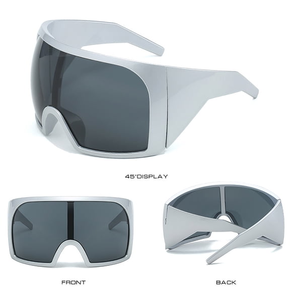 TechToyHub Oversized Surround Sunglasses for Outdoor Sports, UV400 Protection with Super Wide Angle Lens, Lightweight PC Frame Fits Over Prescription Glasses, Futuristic Style for Summer