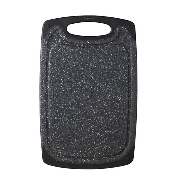 Plastic Cutting Board, 9.8x5.9x0.4in Dishwasher Safe for Kitchen, Non Slip with Juice Grooves, Reversible Double Sided Design, Grinding Area for Garlic Ginger