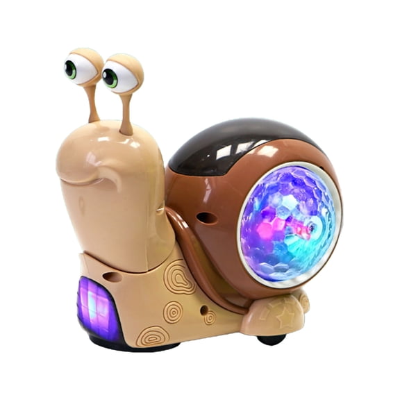 TechToyHub Plastic Toddler Snail Toy, Cute Electronic Crawling with Music, Color Light for Infant Development, Battery Operated for Children Birthday Gift