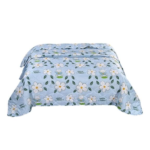 TechToyHub Polyester Summer Quilt 70.9x78.7in Air Conditioning Quilt for Bedroom Lightweight Breathable Thin Open Fabric Weave Bunny Floral Print Even Stitching Washable Gift