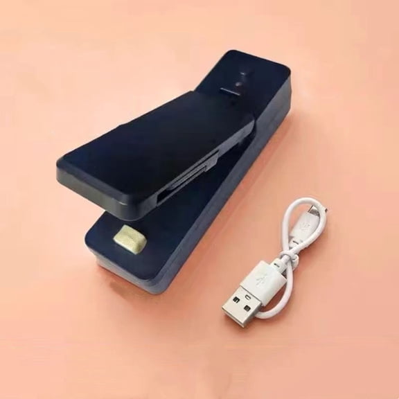 TechToyHub Portable Bag Sealer Mini Bag Sealer USB Charging Plastic Bag Sealing Machine Handheld Heat Sealer for Chips Snacks Food Freshness Kitchen Tool Travel Gadget with Cutter 4.3x2x1.4in Black