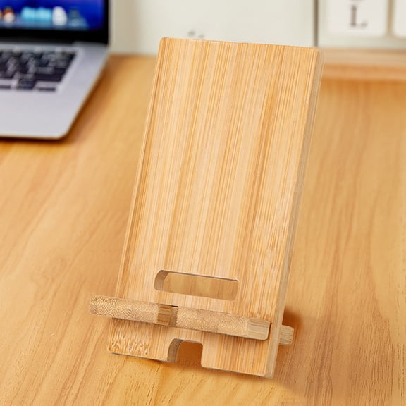 TechToyHub Practical Mobile Phone Holders, Bamboo Wood Material Adjustable Detachable, Bamboo/Wood, Adjustable Angles, Detachable, Stable Anti-Slip Base, Desk Bedside Table Stand for Phone Tablet