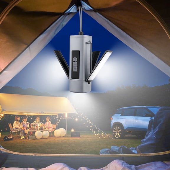 TechToyHub Rechargeable Outdoor Camping Light Telescopic Folding Lantern 3 Modes Waterproof Hanging Tent Light USB Magnetic Base Flashlight for Hiking Emergency Work Light