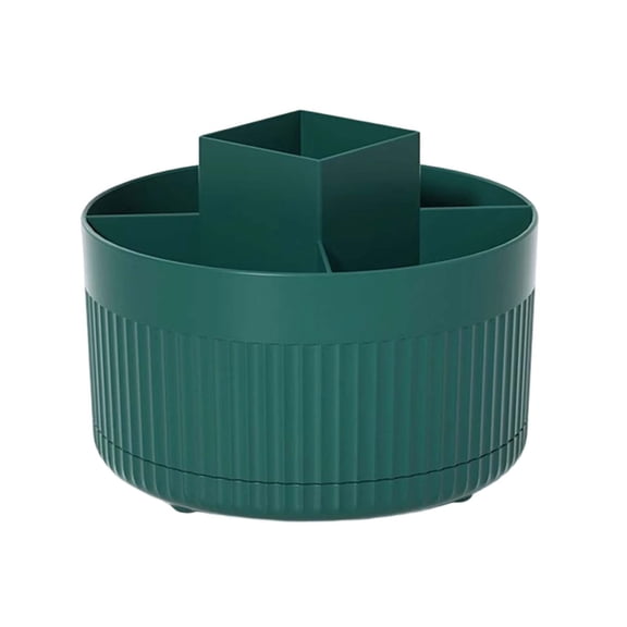 TechToyHub Rotating Cosmetics Storage Box, Plastic Desktop Organizer with Swivel Feature & Large Capacity, Lipstick & Brush Holder for Bathroom & Vanity, Space-Saving for Home & Dorm