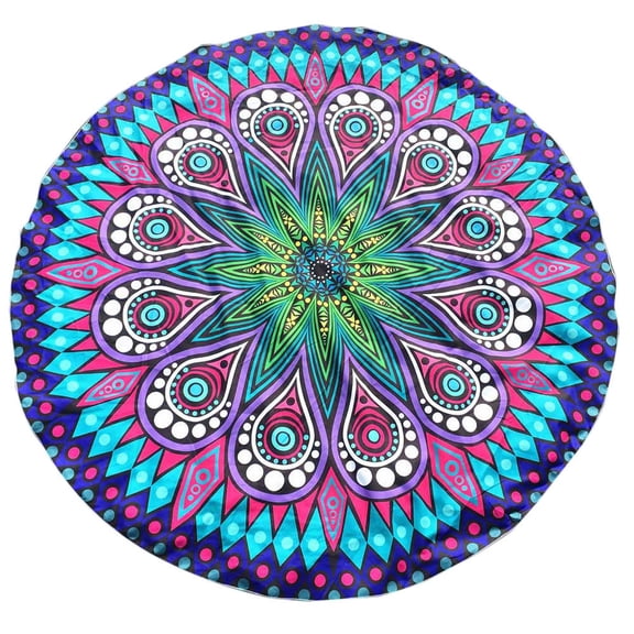 TechToyHub Round Printed Hippie Tapestry, 57.9x57.9in, for Beach Picnic Throw Yoga Mat, Multi Use Blanket