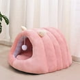thumbnail image 1 of TechToyHub Semi Enclosed Warm Cat Bed for Winter, Fluffy Plush Cuddler for Small Dogs, Removable Cushion and Wear Resistant, Anti Anxiety for Indoor Sleeping, Size 15.7x13.8x9.8 in, 1 of 5