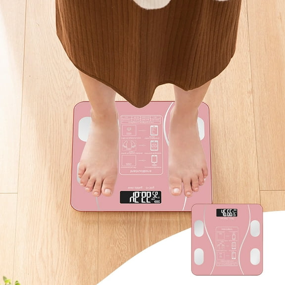 TechToyHub Smart Digital Bathroom Body Composition Scale,Bluetooth Weighing Machine for People,10.2in Length 10.2in Width 1.2in Height,Analyzes 13 Biometrics with App,Large LED Display for Home