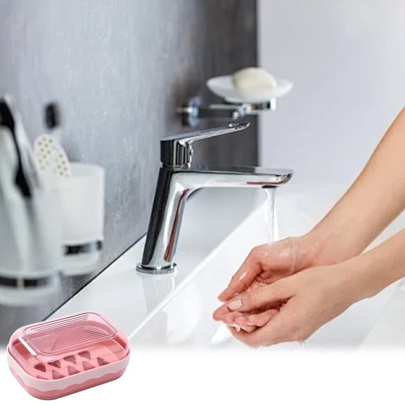 TechToyHub Soap Stand, with Self Drainage, 5x3.5x2.2in, Plastic, Non-Slip, for Bathroom Shower Kitchen Soap Box Holder