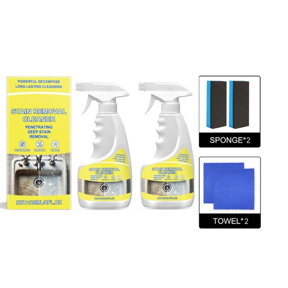 TechToyHub Stain Remover Household Cleaner 4.1 fl oz Multi-Purpose Cleaning Liquid for Tile Crevices Refrigerator Seals Sinks Toilet Corners Dirty Walls Removes Water Stains Grime Soap Scum Powerful