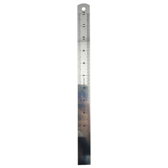 TechToyHub Stainless Steel Inch Ruler, Double-sided Measuring Tool with Easy-to-read Scale, Durable Straight Edge for Students, Drawing, office, and Engineering