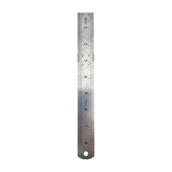 Stainless Steel Inch Ruler, Double-sided Measuring Tool with Easy-to-read Scale, Durable Straight Edge for Students, Drawing, office, and Engineering