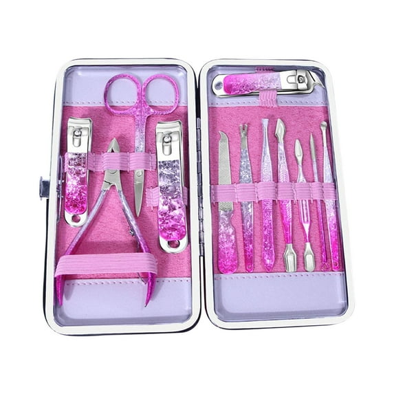 TechToyHub Stainless Steel Nail Clipper Set 12 Piece Manicure Pedicure Tool Kit for Home Travel with Box