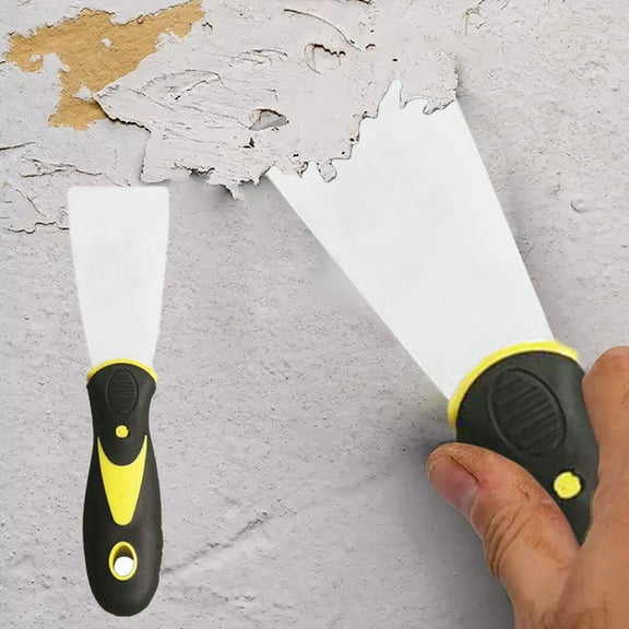 TechToyHub Stainless Steel Parget Knife for Plastering, Ergonomic Handle with Soft Rubber Grip, Rust-Proof Blade for Smooth Scraping, Size 8.0 x 2.0 In