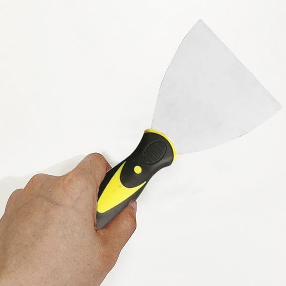 TechToyHub Stainless Steel Parget Knife for Plastering, Ergonomic Handle with Soft Rubber Grip, Rust-Proof Blade for Smooth Scraping, Size 8.0 x 4.0 In