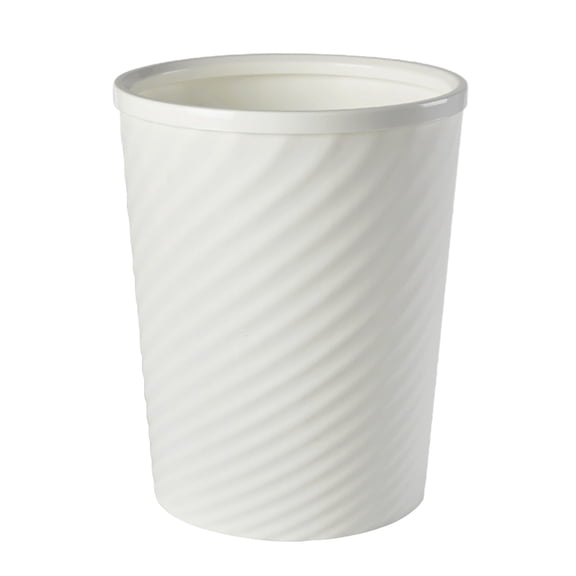 TechToyHub Striped Waste Bin with Pressure Ring, 9.8in x 7.9in, Plastic Material, for Home office Kitchen, Space-saving Design, Modern Decor