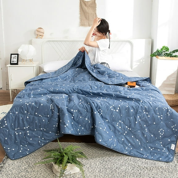 TechToyHub Summer Washed Conditioning Quilt, 59.1x78.7in Aloe Cooling, for Double Bed Machine Washable, Breathable Soft