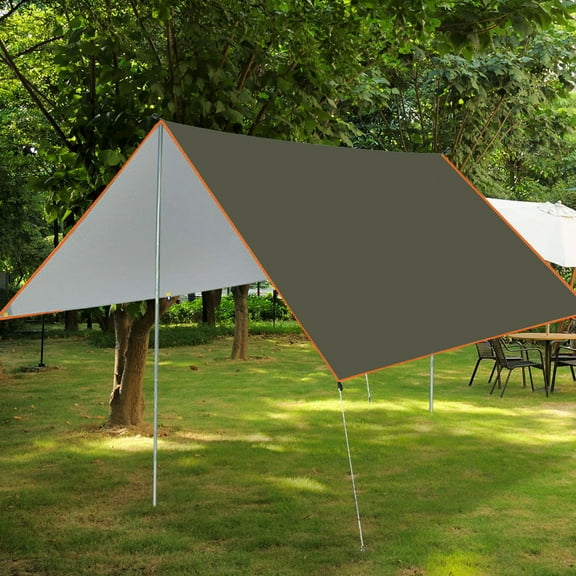 TechToyHub Thick Polyester Camping Tarp Outdoor Sun Protection Rain Resistant Portable Canopy Easy Setup Lightweight Multi-Use Shelter Ground Sheet Picnic Mat Durable Windproof Cover for Camping