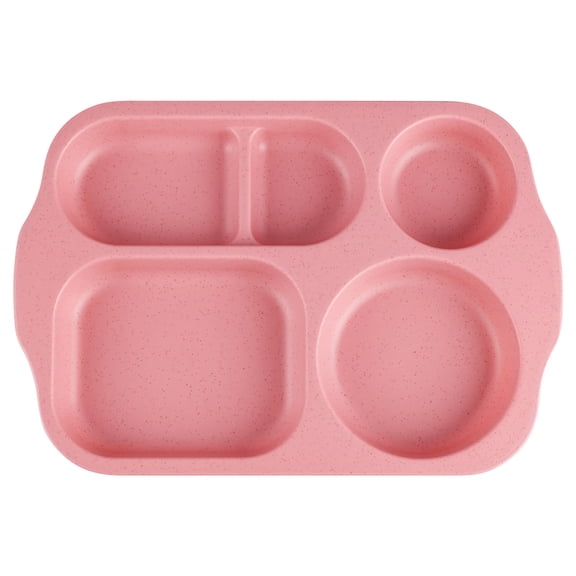 TechToyHub Thickened Cafeteria Partition Plate, Wheat Straw Material, 5 Compartment for Meal Prep, Reusable Lunch Plates for Home