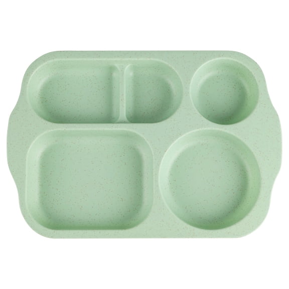 TechToyHub Thickened Cafeteria Partition Plate, Wheat Straw Material, 5 Compartment for Meal Prep, Reusable Lunch Plates for Home