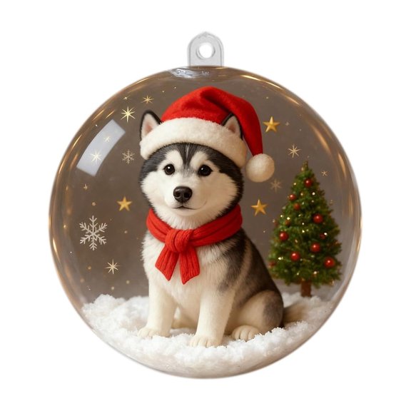Transparent Crystal Ball Christmas Decoration, 3.1 In Plastic Pendant, Mini Winter Scene Design, Ideal for Tree, Home, and Holiday Gift