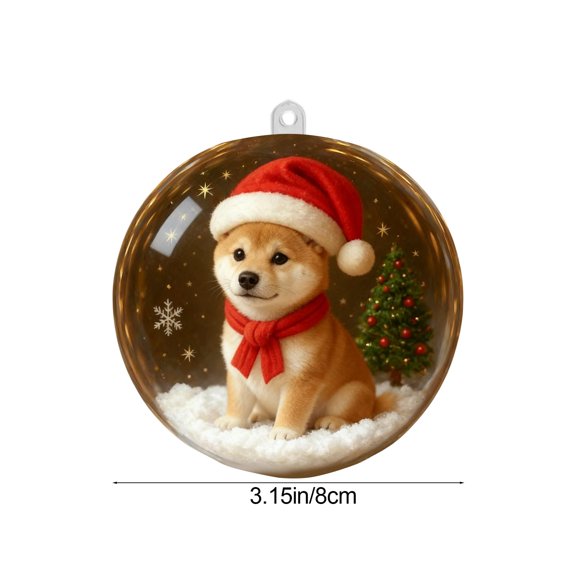 Transparent Crystal Ball Christmas Decoration, 3.1 In Plastic Pendant, Mini Winter Scene Design, Ideal for Tree, Home, and Holiday Gift