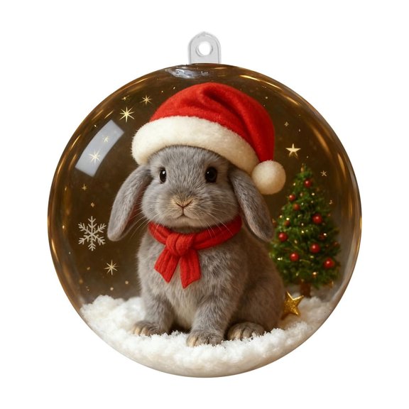 Transparent Crystal Ball Christmas Decoration, 3.1 In Plastic Pendant, Mini Winter Scene Design, Ideal for Tree, Home, and Holiday Gift