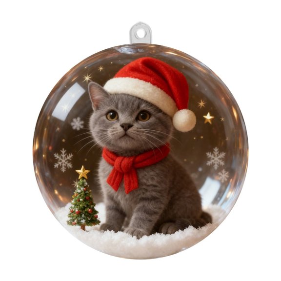 Transparent Crystal Ball Christmas Decoration, 3.1 In Plastic Pendant, Mini Winter Scene Design, Ideal for Tree, Home, and Holiday Gift