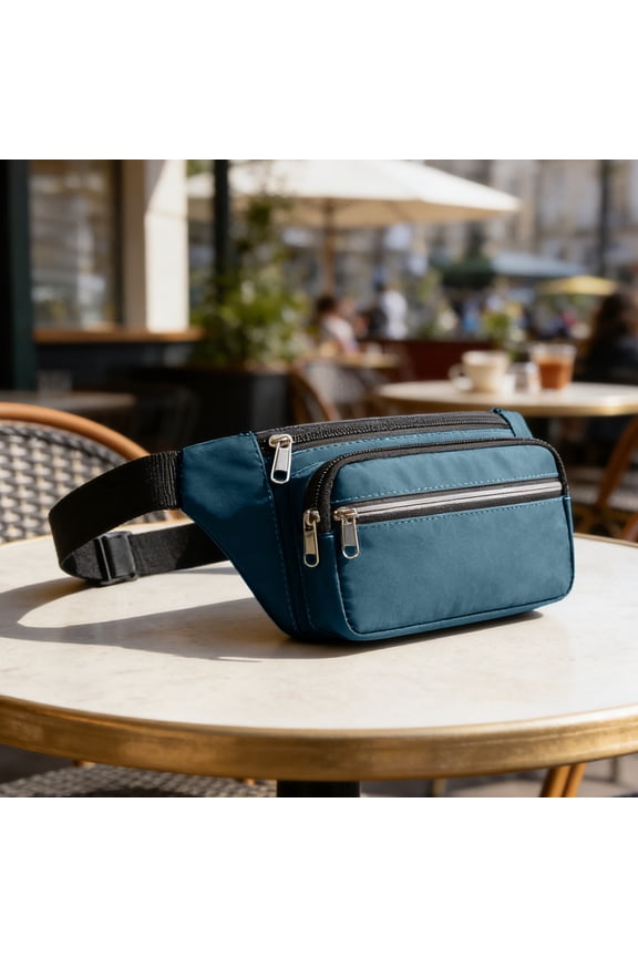 Unisex Waist Bag Large Capacity 10.2in x 5.1in Oxford Cloth Hip Pack, Waterproof Scratch Resistant Fanny Pack with Adjustable Strap, Multi Pocket Crossbody Waist Pack
