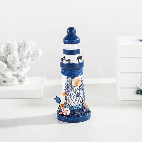 TechToyHub Wooden Mini Lighthouse Ornament for Home Decoration Crafts Gift Nautical Enchanting Design Compact Size Versatile for Shelf Mantel Tabletop Housewarming Birthday Seaside Theme