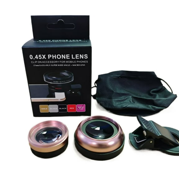 TechUmi 2 IN 1 Lens Universal Clip 73MM Cell Phone HD Camera Les for iPad Wide Angle Lens for iPhone 0.45 x 49UV Super Wide Angle +Macro HD Lens Vlog