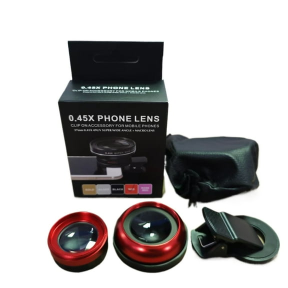 TechUmi 2 IN 1 Lens Universal Clip 73MM Cell Phone HD Camera Les for iPad Wide Angle Lens for iPhone 0.45 x 49UV Super Wide Angle +Macro HD Lens Vlog