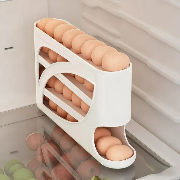 Auto Rolling Fridge Egg Organizer,4-Layer Automatic Replenishment Eggs Dispenser for Refrigerator Storager