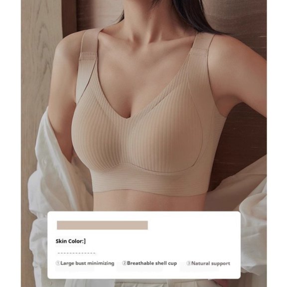 TechUmi Women's Seamless Wireless Bra - Comfortable No Underwire Full Coverage T-Shirt Bra for Everyday Wear, Plus Size Options Available