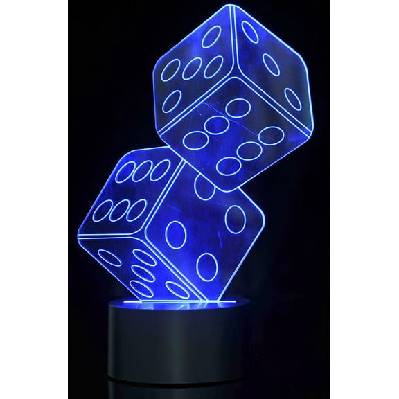 TechWonder 3D Dice Lighting Laser Cut Precision LED Lights - Blue