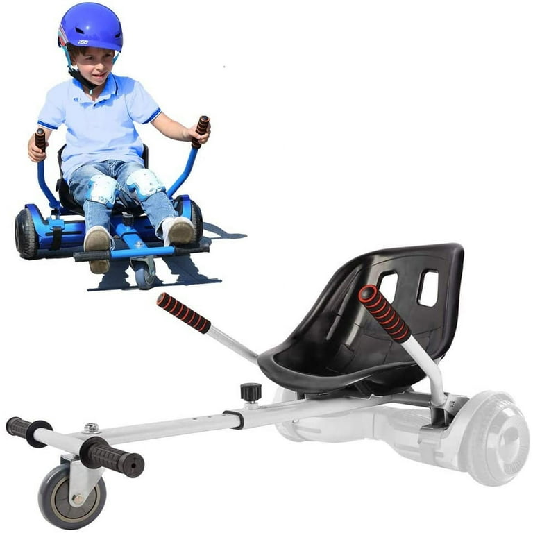 TechWonder Hover Kart Go Kart Adjustable Seat Attachment for 6.5 Hover Board Buggy White Walmart