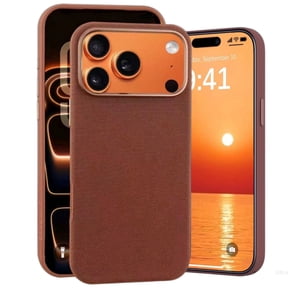 TechWoven Case for iPhone 17 Pro Max, Compatible with MagSafe Charger Wireless Charging Slim Cover, Protective Premium Tech Woven Fabric Shockproof Full Protection Cover - 6.9 inch (Brown)