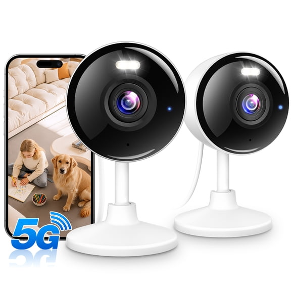 Techage 2K Security Camera Indoor Outdoor, Dual Band WiFi 2.4G& 5G Bluetooth, 10M Color Night Vision , AI Human Motion Alert, 2-Way Audio, 2 pack
