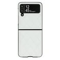 thumbnail image 1 of Techcircle Case for Samsung Galaxy Z Flip 3 6.7" 2021, Elegant PU Leather Backplane + Diamond Pattern Rugged PC Shell Anti-drop Full Protective Stylish CaseFor Samsung Galaxy Z Flip 3, White, 1 of 4